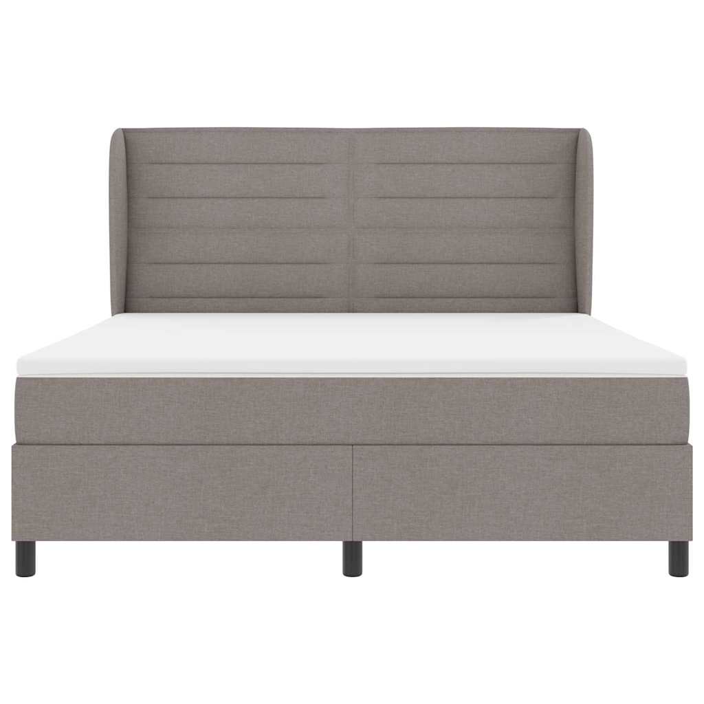 Boxspring bed met matras met hoofdeinde Taupe 180 x 200 cm Stof is nu te koop bij PeponiXL, paradijselijk wonen!