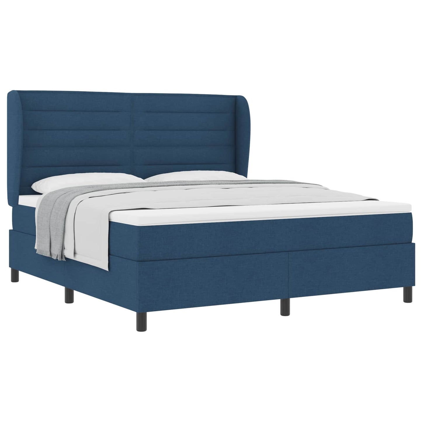 Boxspring bed met matras met hoofdeinde Blauw 180 x 200 cm Stof is nu te koop bij PeponiXL, paradijselijk wonen!
