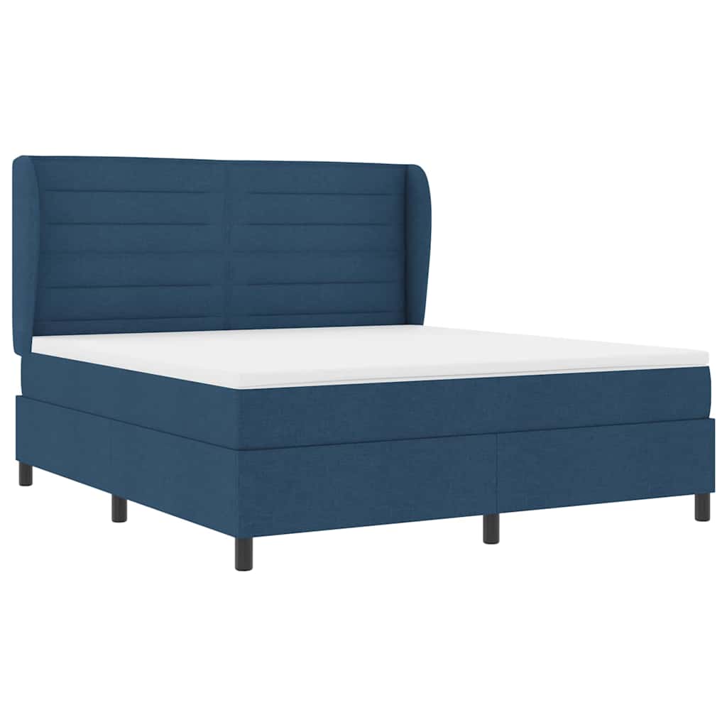 Boxspring bed met matras met hoofdeinde Blauw 180 x 200 cm Stof is nu te koop bij PeponiXL, paradijselijk wonen!