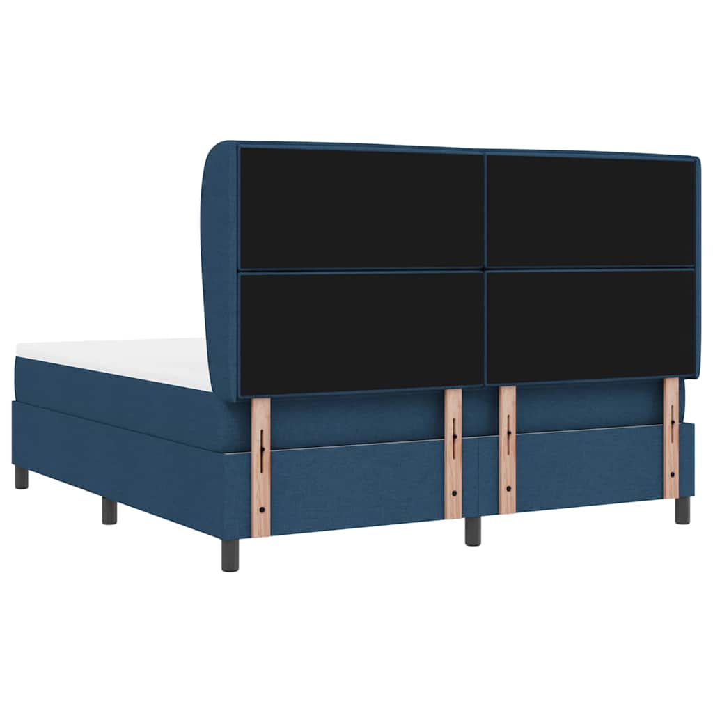 Boxspring bed met matras met hoofdeinde Blauw 180 x 200 cm Stof is nu te koop bij PeponiXL, paradijselijk wonen!