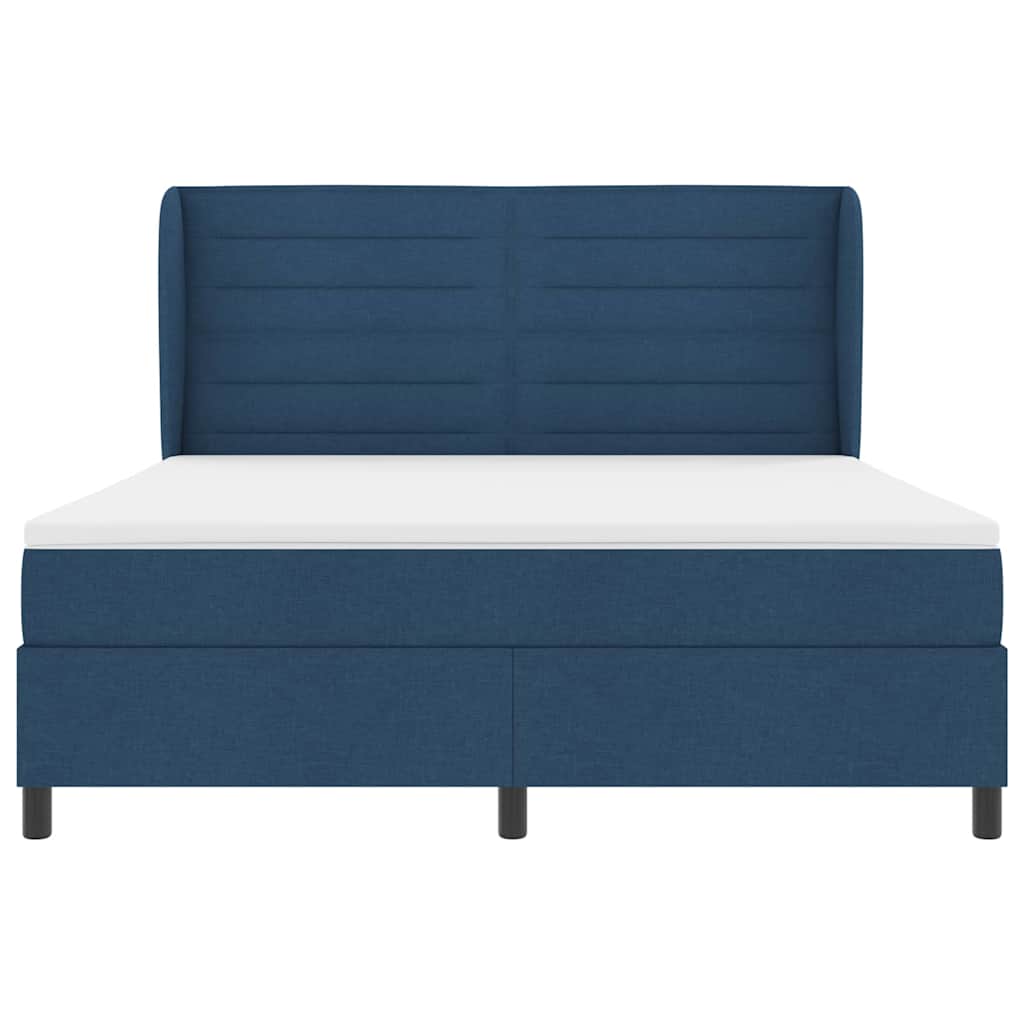 Boxspring bed met matras met hoofdeinde Blauw 180 x 200 cm Stof is nu te koop bij PeponiXL, paradijselijk wonen!
