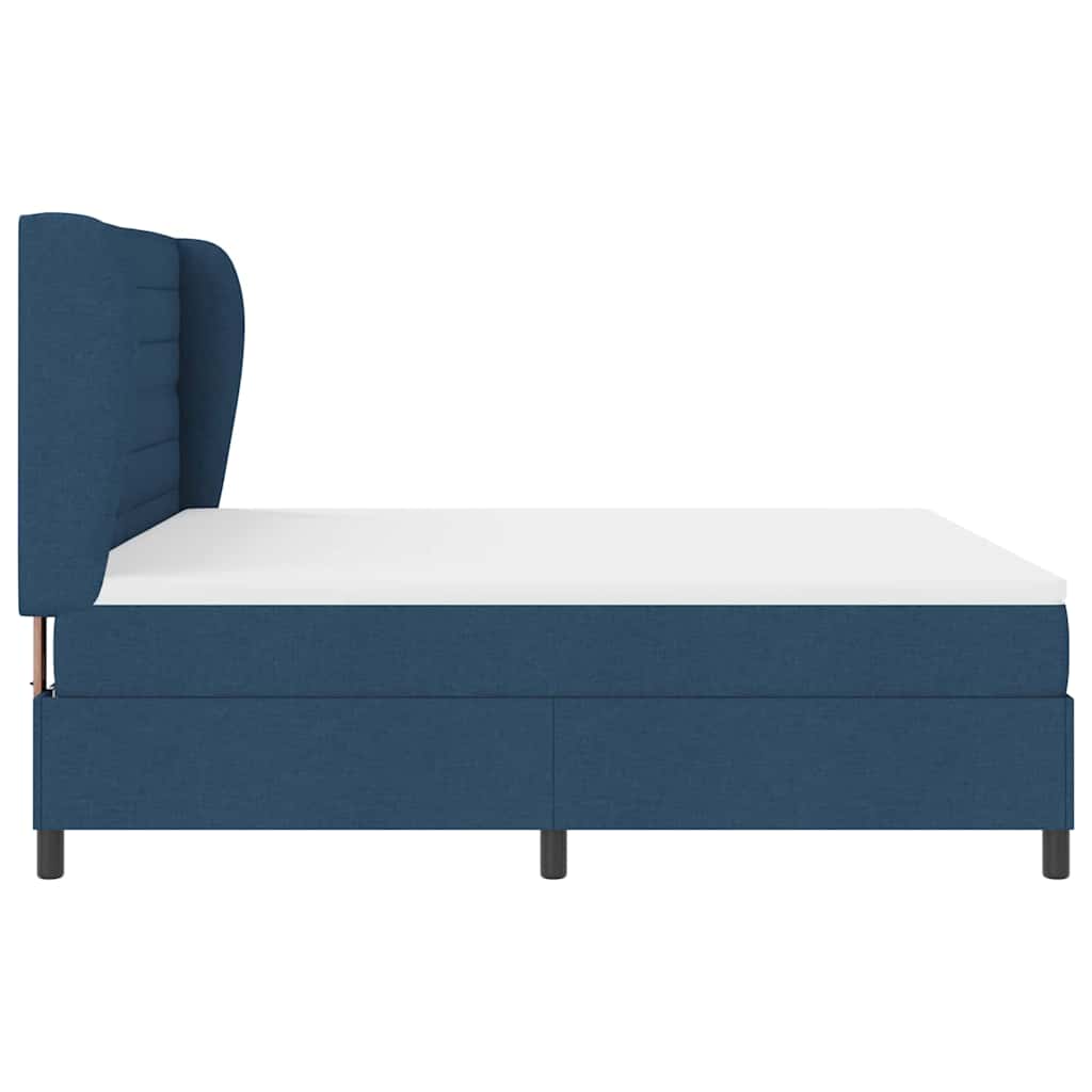 Boxspring bed met matras met hoofdeinde Blauw 180 x 200 cm Stof is nu te koop bij PeponiXL, paradijselijk wonen!