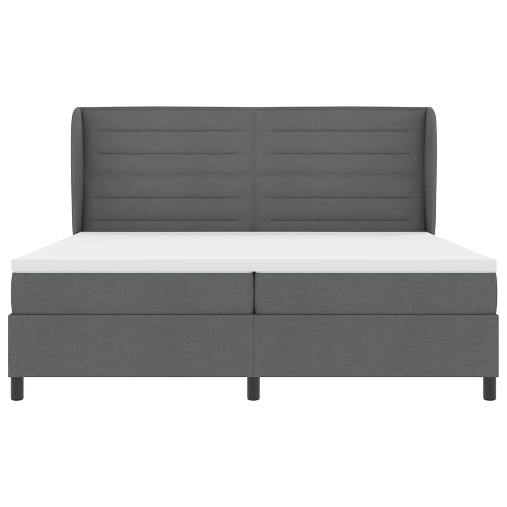 Boxspring bed met matras Donkergrijs 200 x 200 cm Stof is nu te koop bij PeponiXL, paradijselijk wonen!