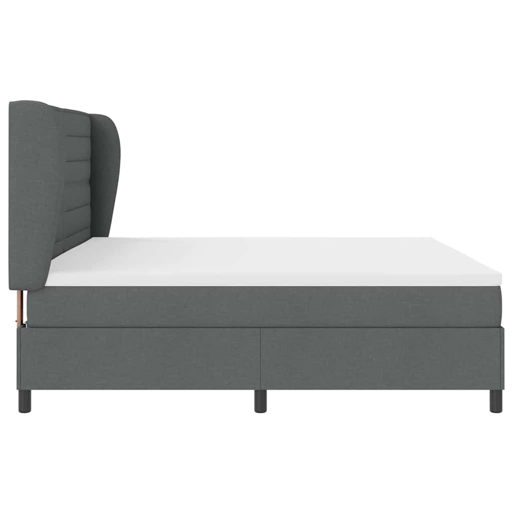 Boxspring bed met matras Donkergrijs 200 x 200 cm Stof is nu te koop bij PeponiXL, paradijselijk wonen!