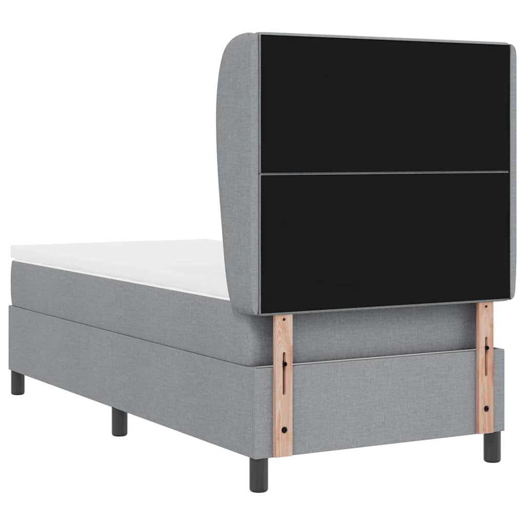 Boxspring bed met matras Lichtgrijs 80 x 200 cm Stof is nu te koop bij PeponiXL, paradijselijk wonen!