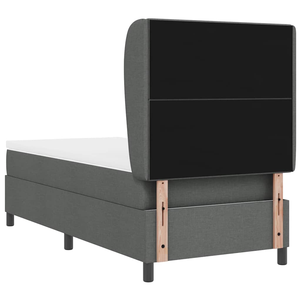 Boxspring bed met matras Donkergrijs 80 x 200 cm Stof is nu te koop bij PeponiXL, paradijselijk wonen!