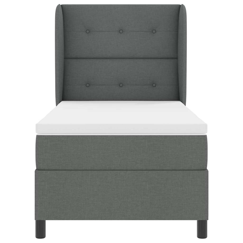 Boxspring bed met matras Donkergrijs 80 x 200 cm Stof is nu te koop bij PeponiXL, paradijselijk wonen!
