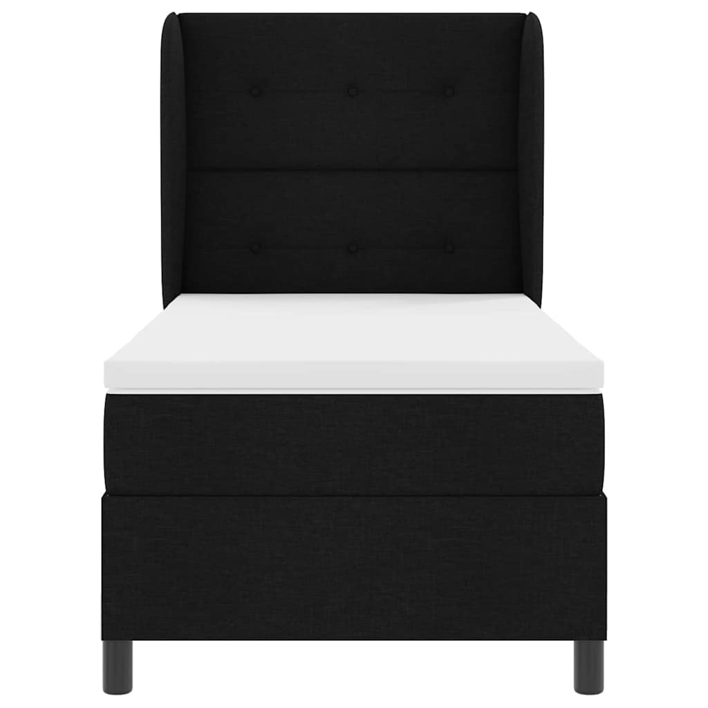 Boxspring bed met matras met hoofdeinde Zwart 80 x 200 cm Stof is nu te koop bij PeponiXL, paradijselijk wonen!