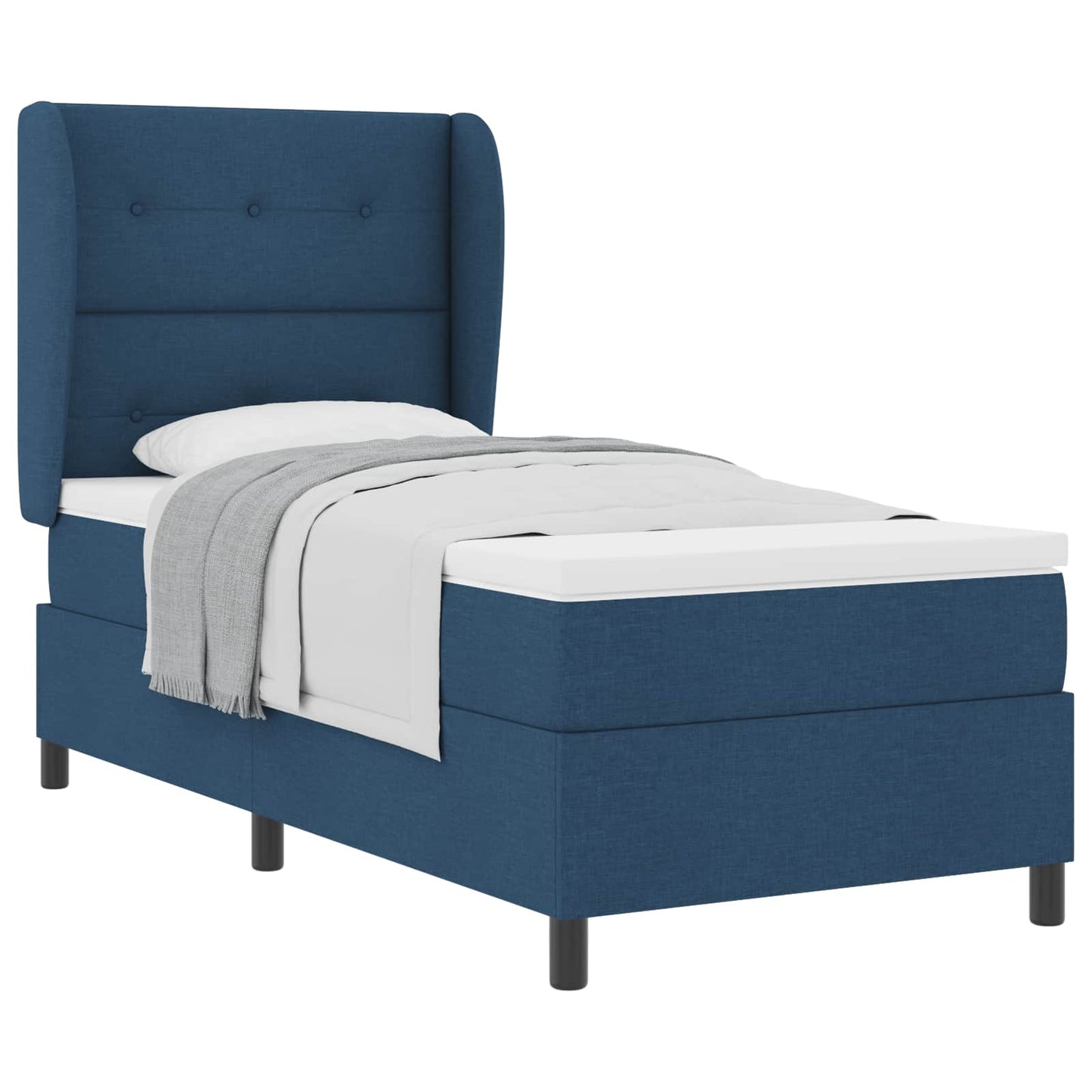 Boxspring bed met matras met hoofdeinde Blauw 80 x 200 cm Stof is nu te koop bij PeponiXL, paradijselijk wonen!