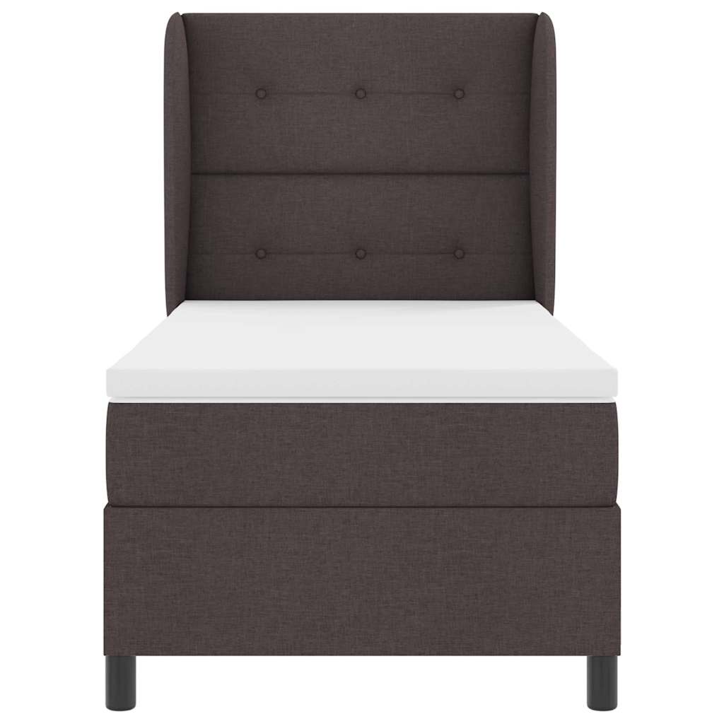 Boxspring bed met matras Donkerbruin 90 x 190 cm Stof is nu te koop bij PeponiXL, paradijselijk wonen!