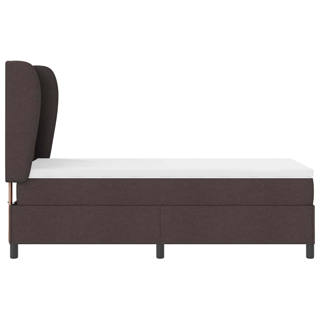 Boxspring bed met matras Donkerbruin 90 x 190 cm Stof is nu te koop bij PeponiXL, paradijselijk wonen!