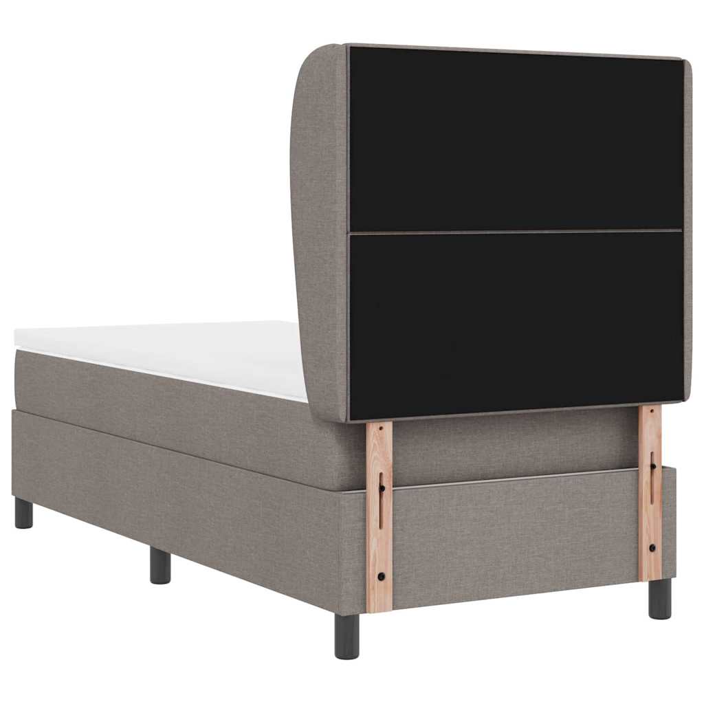 Boxspring bed met matras met hoofdeinde Taupe 90 x 190 cm Stof is nu te koop bij PeponiXL, paradijselijk wonen!