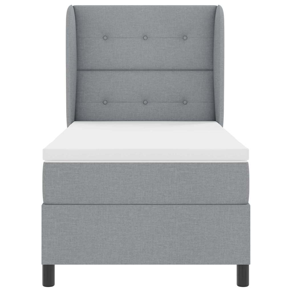 Boxspring bed met matras Lichtgrijs 90 x 200 cm Stof is nu te koop bij PeponiXL, paradijselijk wonen!