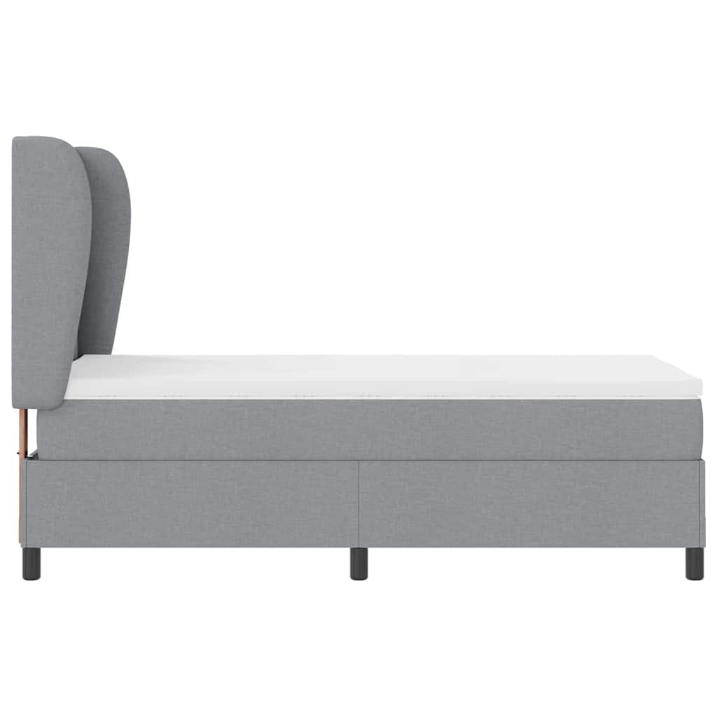 Boxspring bed met matras Lichtgrijs 90 x 200 cm Stof is nu te koop bij PeponiXL, paradijselijk wonen!