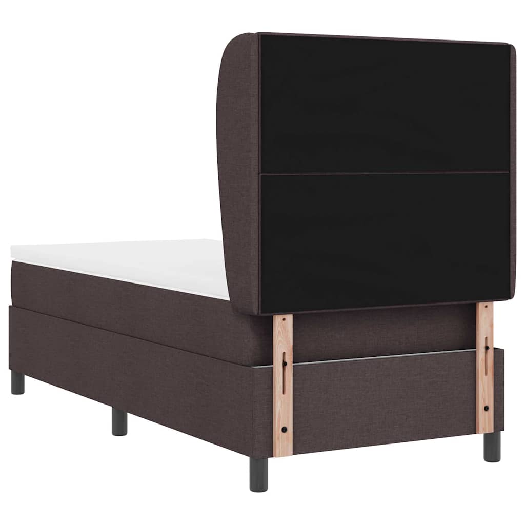 Boxspring bed met matras Donkerbruin 90 x 200 cm Stof is nu te koop bij PeponiXL, paradijselijk wonen!