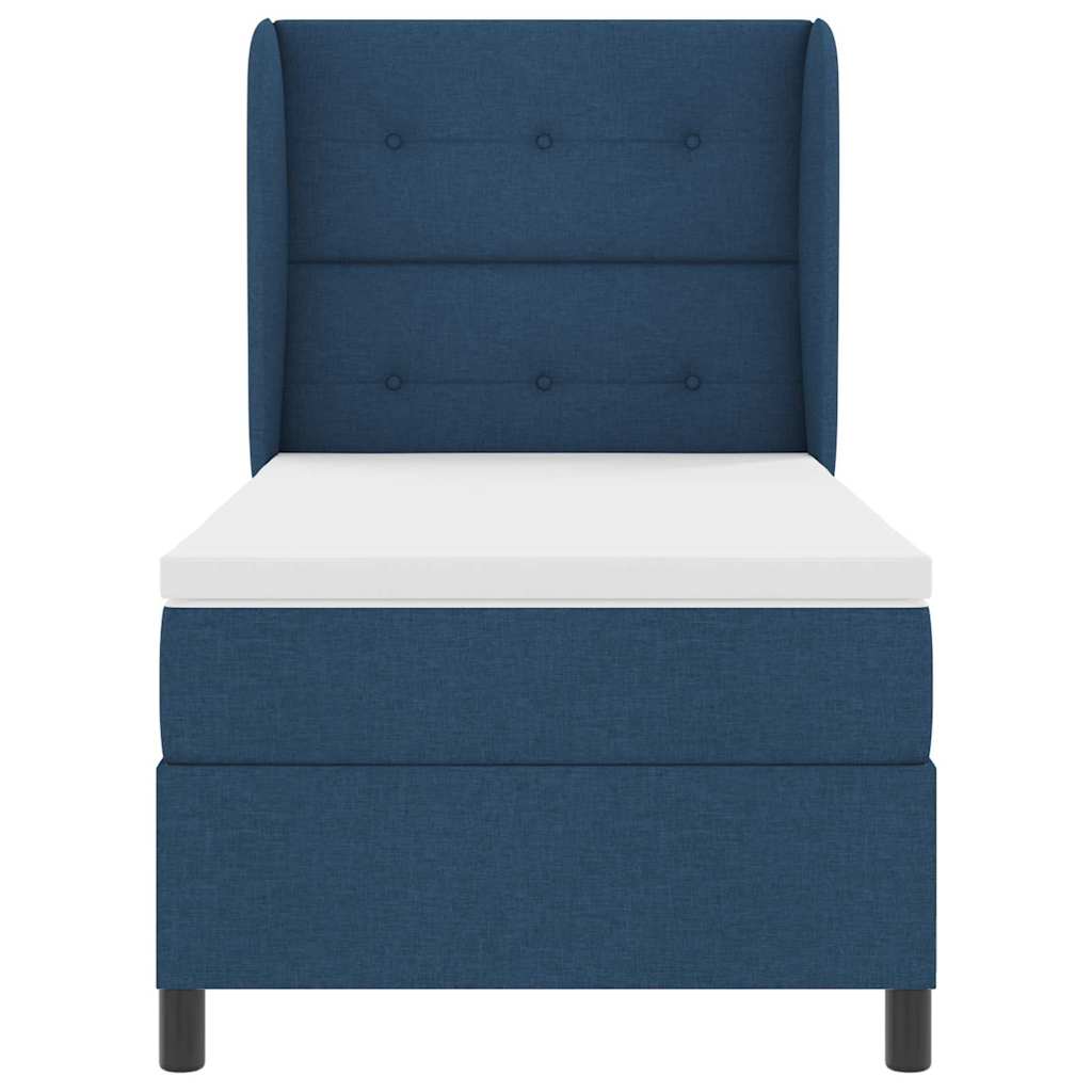 Boxspring bed met matras met hoofdeinde Blauw 100 x 200 cm Stof is nu te koop bij PeponiXL, paradijselijk wonen!