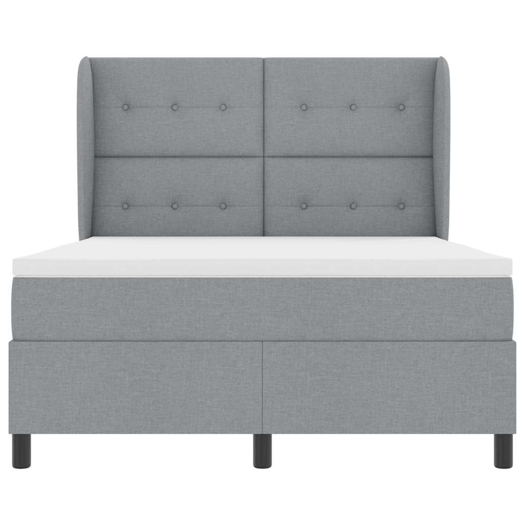 Boxspring bed met matras Lichtgrijs 140 x 190 cm Stof is nu te koop bij PeponiXL, paradijselijk wonen!