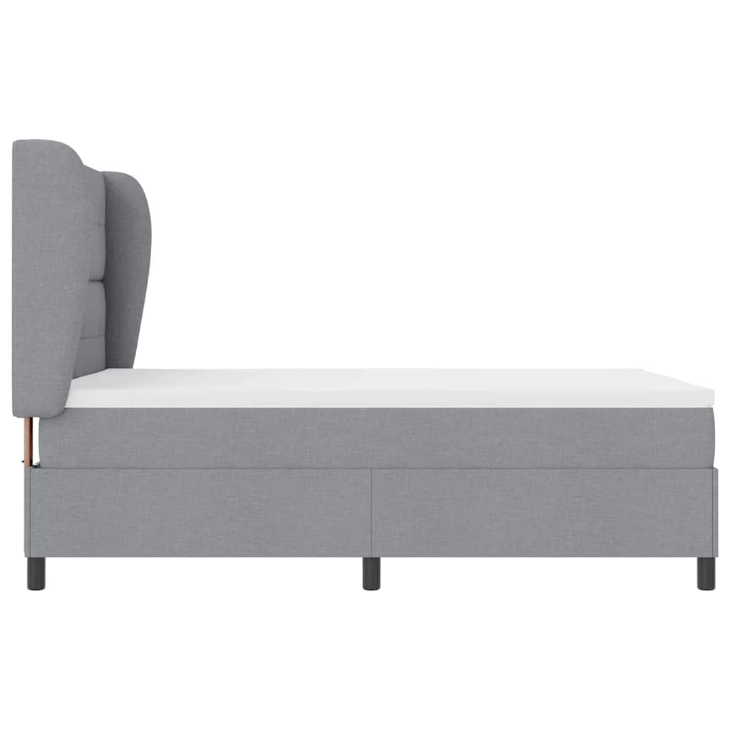 Boxspring bed met matras Lichtgrijs 140 x 190 cm Stof is nu te koop bij PeponiXL, paradijselijk wonen!