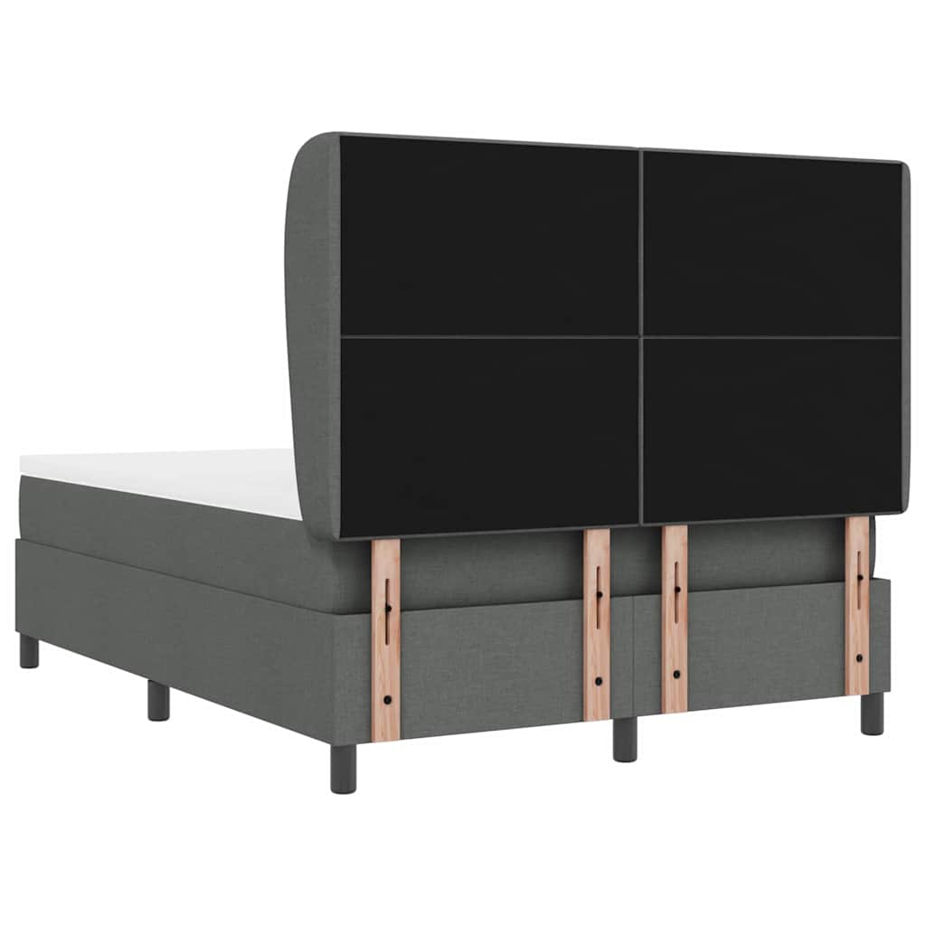 Boxspring bed met matras Donkergrijs 140 x 190 cm Stof is nu te koop bij PeponiXL, paradijselijk wonen!