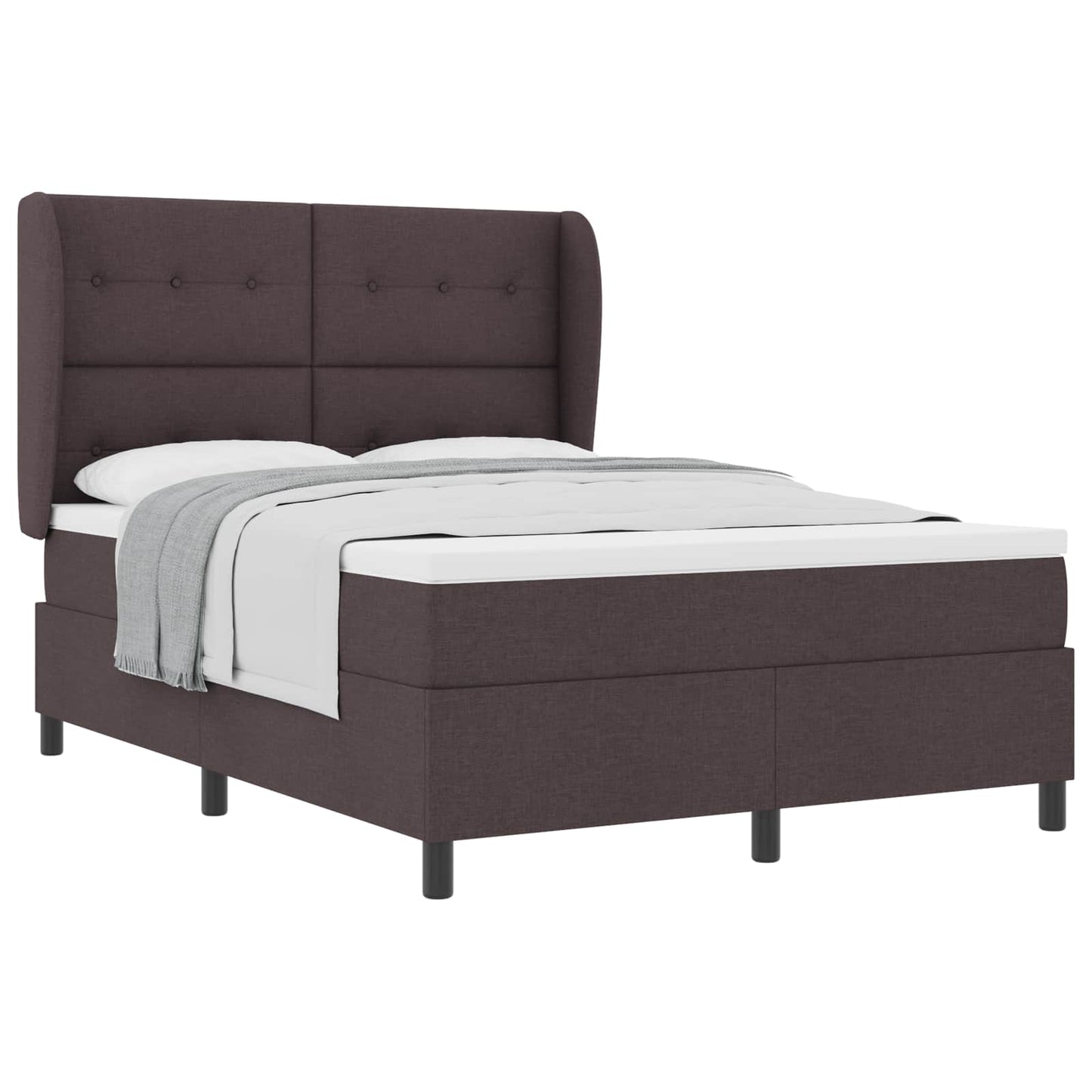 Boxspring bed met matras Donkerbruin 140 x 190 cm Stof is nu te koop bij PeponiXL, paradijselijk wonen!