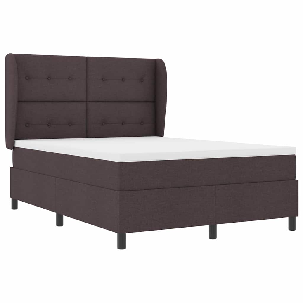 Boxspring bed met matras Donkerbruin 140 x 190 cm Stof is nu te koop bij PeponiXL, paradijselijk wonen!