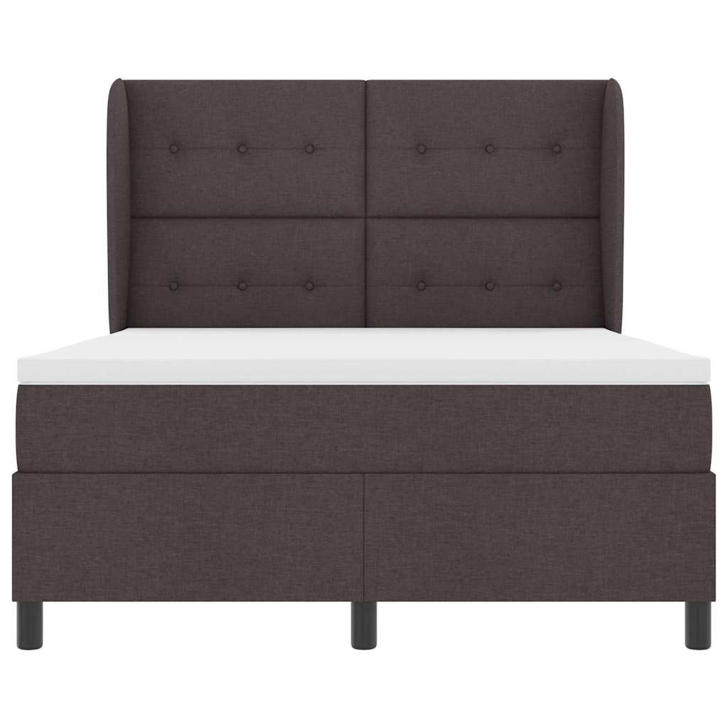 Boxspring bed met matras Donkerbruin 140 x 190 cm Stof is nu te koop bij PeponiXL, paradijselijk wonen!
