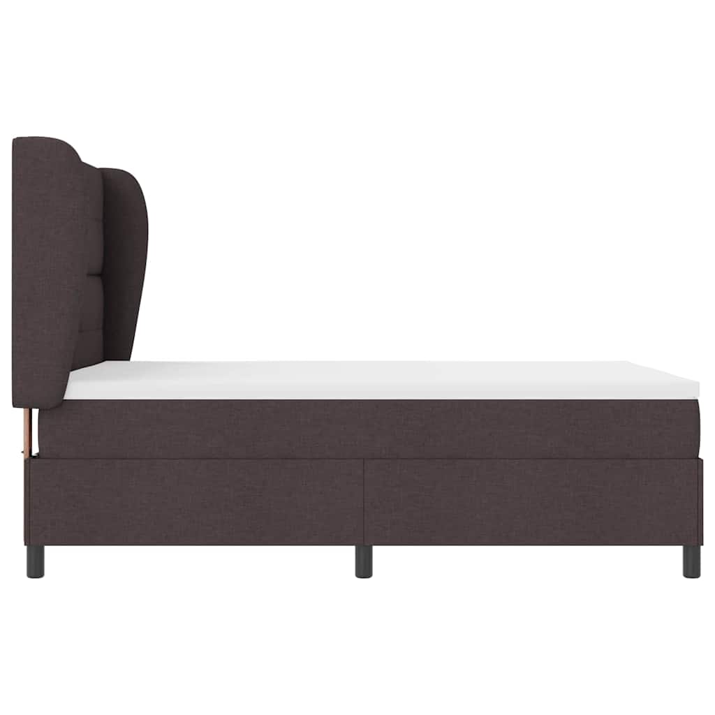 Boxspring bed met matras Donkerbruin 140 x 190 cm Stof is nu te koop bij PeponiXL, paradijselijk wonen!