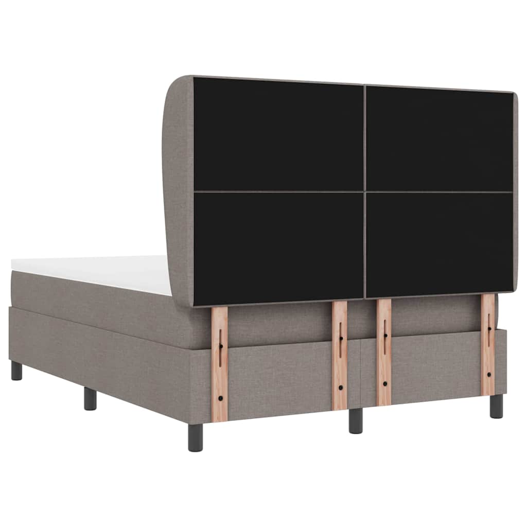 Boxspring bed met matras met hoofdeinde Taupe 140 x 190 cm Stof is nu te koop bij PeponiXL, paradijselijk wonen!