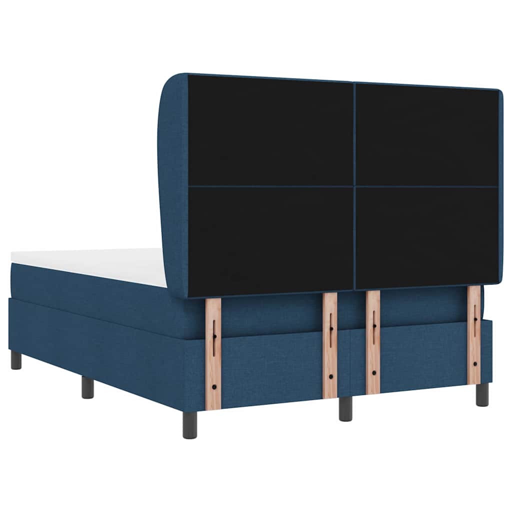 Boxspring bed met matras met hoofdeinde Blauw 140 x 190 cm Stof is nu te koop bij PeponiXL, paradijselijk wonen!
