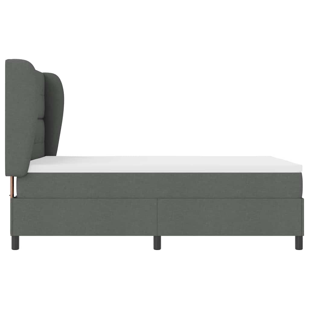 Boxspring bed met matras Donkergrijs 140 x 200 cm Stof is nu te koop bij PeponiXL, paradijselijk wonen!