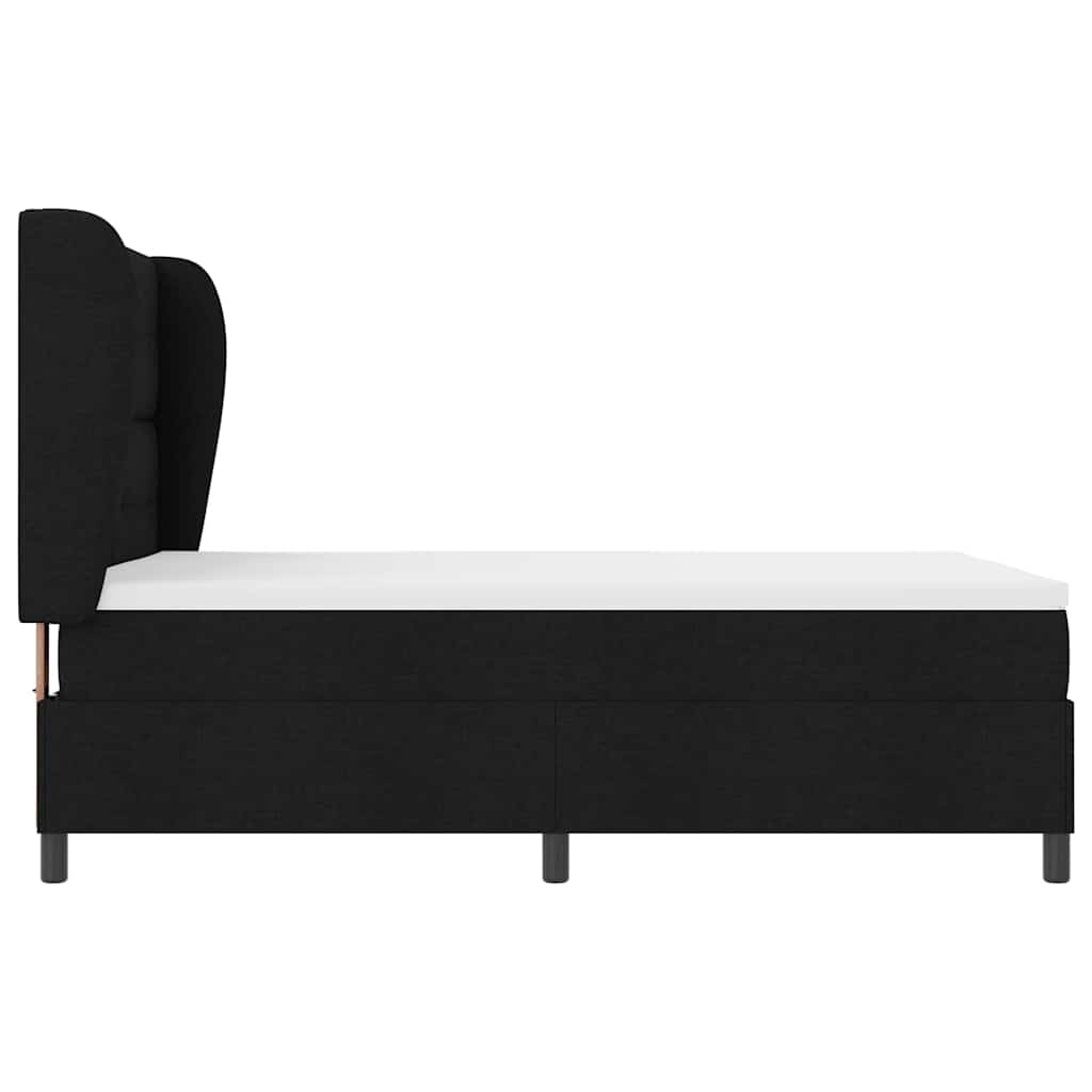 Boxspring bed met matras met hoofdeinde Zwart 140 x 200 cm Stof is nu te koop bij PeponiXL, paradijselijk wonen!