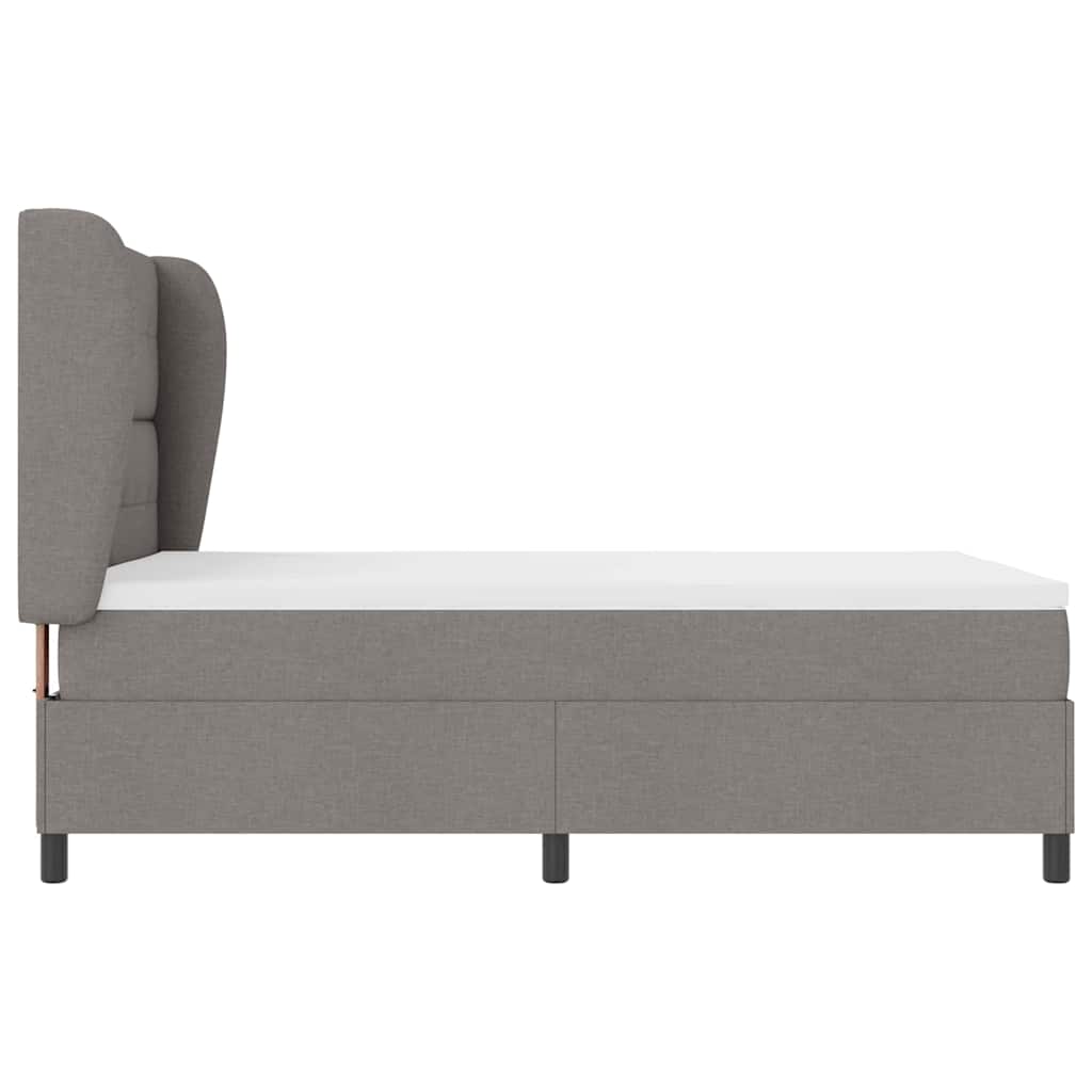 Boxspring bed met matras met hoofdeinde Taupe 140 x 200 cm Stof is nu te koop bij PeponiXL, paradijselijk wonen!