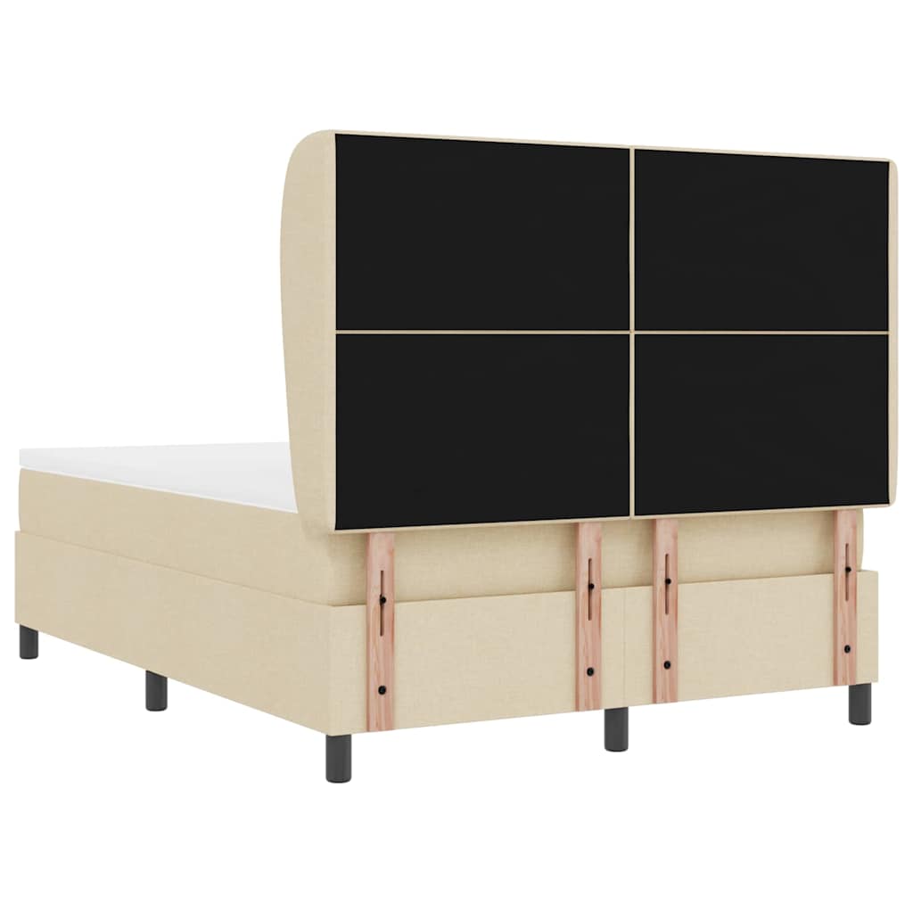 Boxspring bed met matras met hoofdeinde Crème 140 x 200 cm Stof is nu te koop bij PeponiXL, paradijselijk wonen!