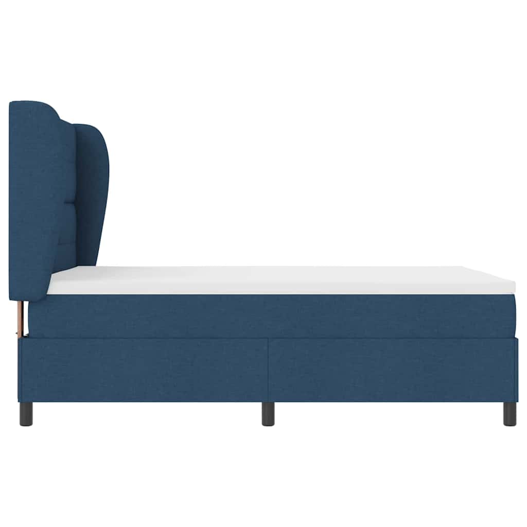 Boxspring bed met matras met hoofdeinde Blauw 140 x 200 cm Stof is nu te koop bij PeponiXL, paradijselijk wonen!