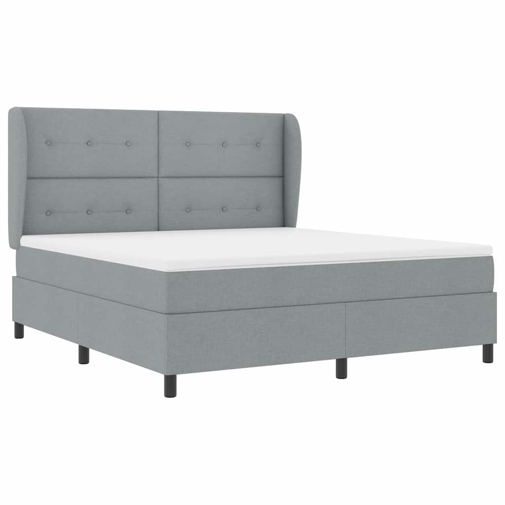 Boxspring bed met matras Lichtgrijs 180 x 200 cm Stof is nu te koop bij PeponiXL, paradijselijk wonen!