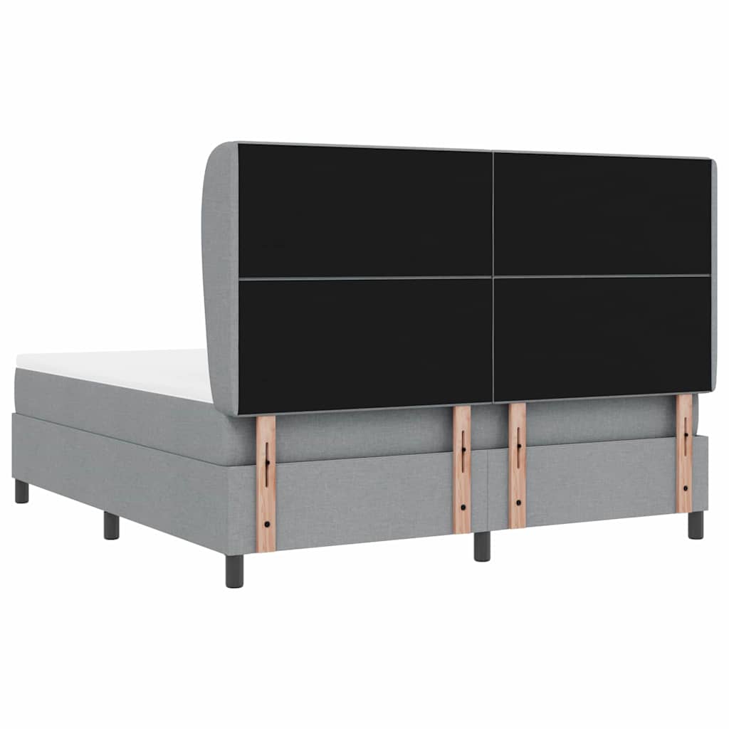 Boxspring bed met matras Lichtgrijs 180 x 200 cm Stof is nu te koop bij PeponiXL, paradijselijk wonen!
