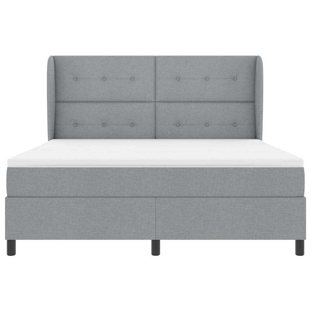 Boxspring bed met matras Lichtgrijs 180 x 200 cm Stof is nu te koop bij PeponiXL, paradijselijk wonen!