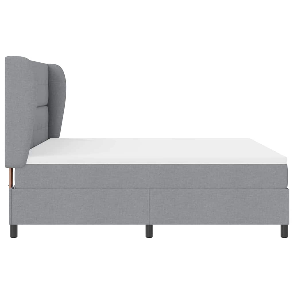 Boxspring bed met matras Lichtgrijs 180 x 200 cm Stof is nu te koop bij PeponiXL, paradijselijk wonen!
