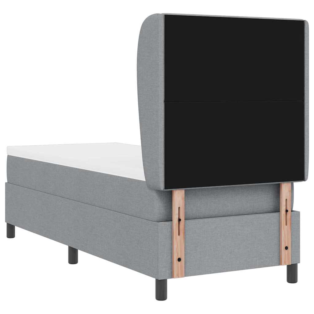Boxspring bed met matras Lichtgrijs 80 x 200 cm Stof is nu te koop bij PeponiXL, paradijselijk wonen!