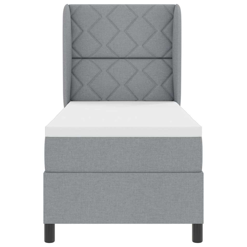 Boxspring bed met matras Lichtgrijs 80 x 200 cm Stof is nu te koop bij PeponiXL, paradijselijk wonen!