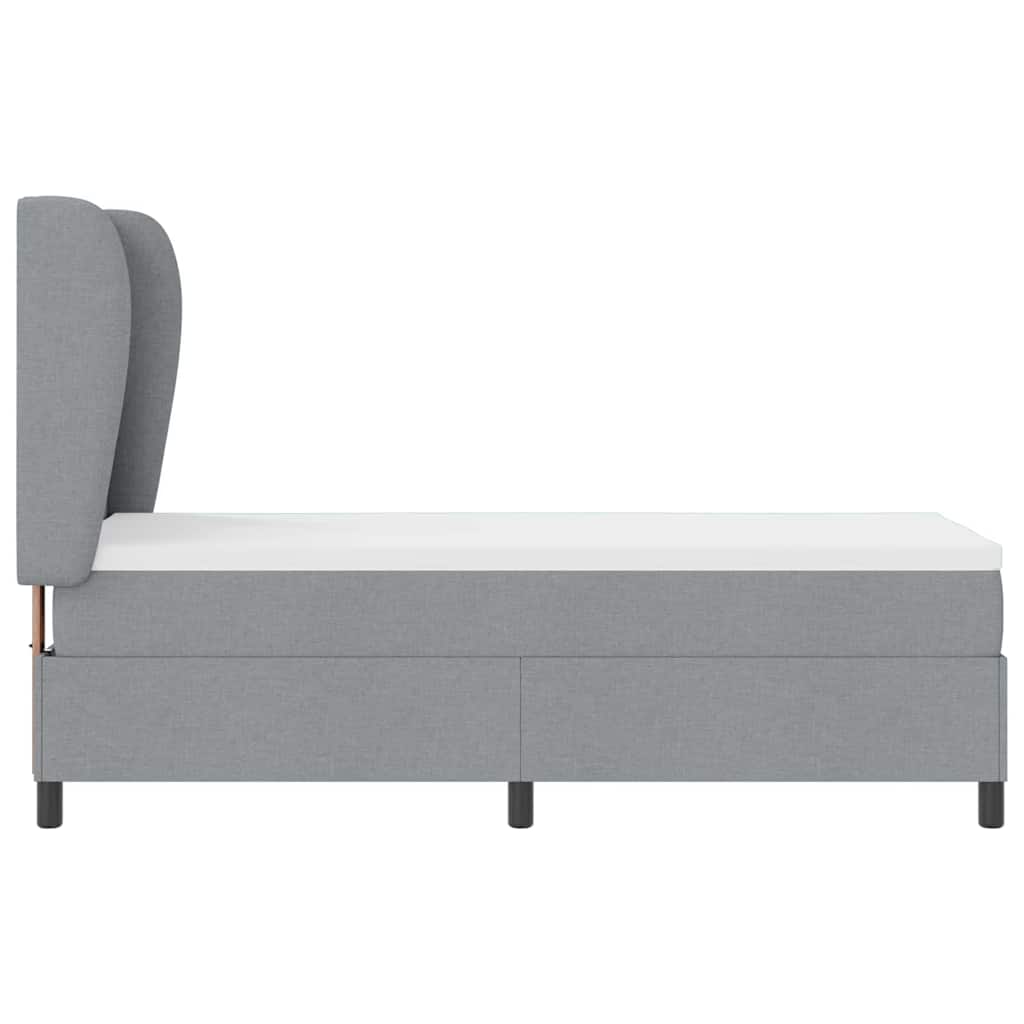 Boxspring bed met matras Lichtgrijs 80 x 200 cm Stof is nu te koop bij PeponiXL, paradijselijk wonen!