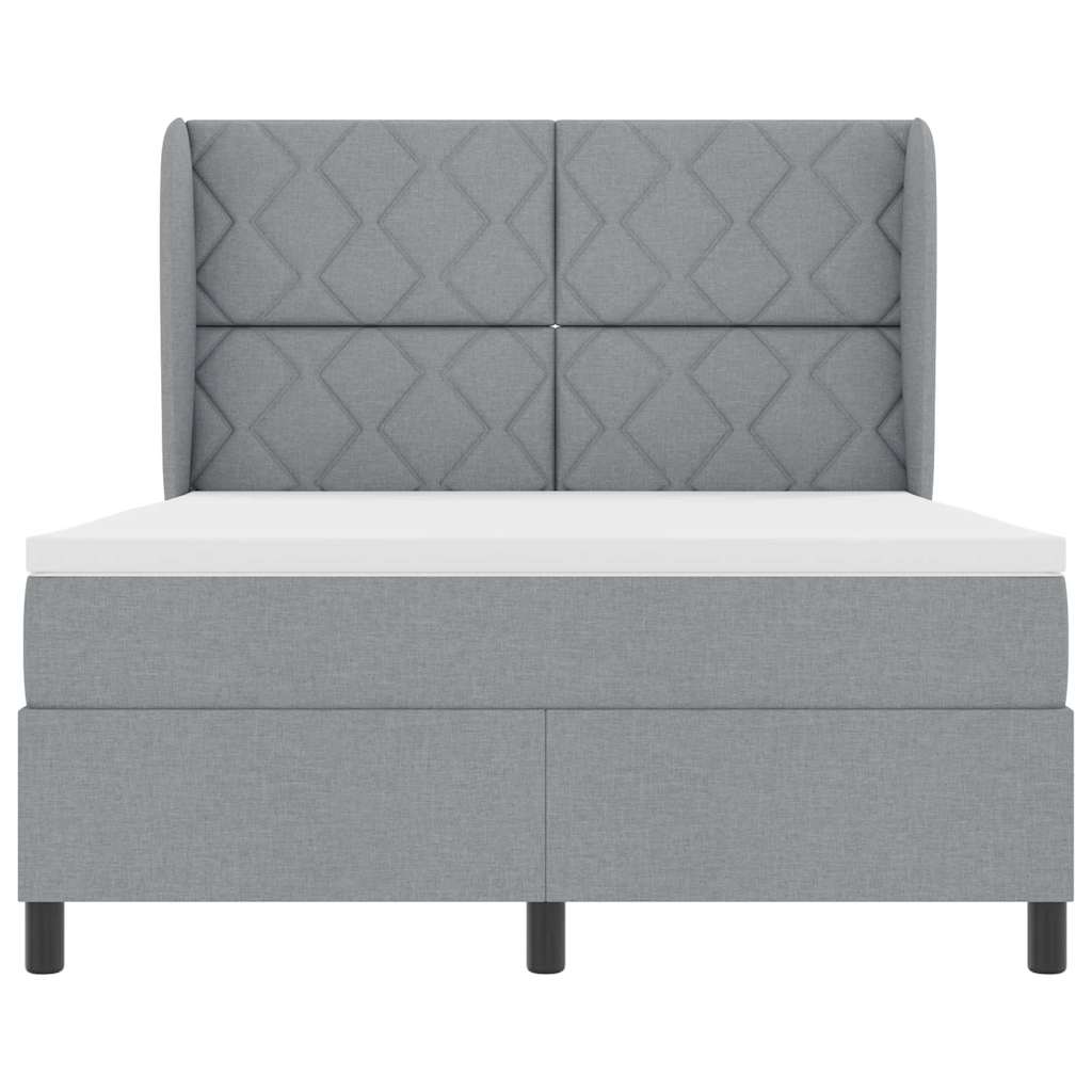 Boxspring bed met matras Lichtgrijs 160 x 200 cm Stof is nu te koop bij PeponiXL, paradijselijk wonen!