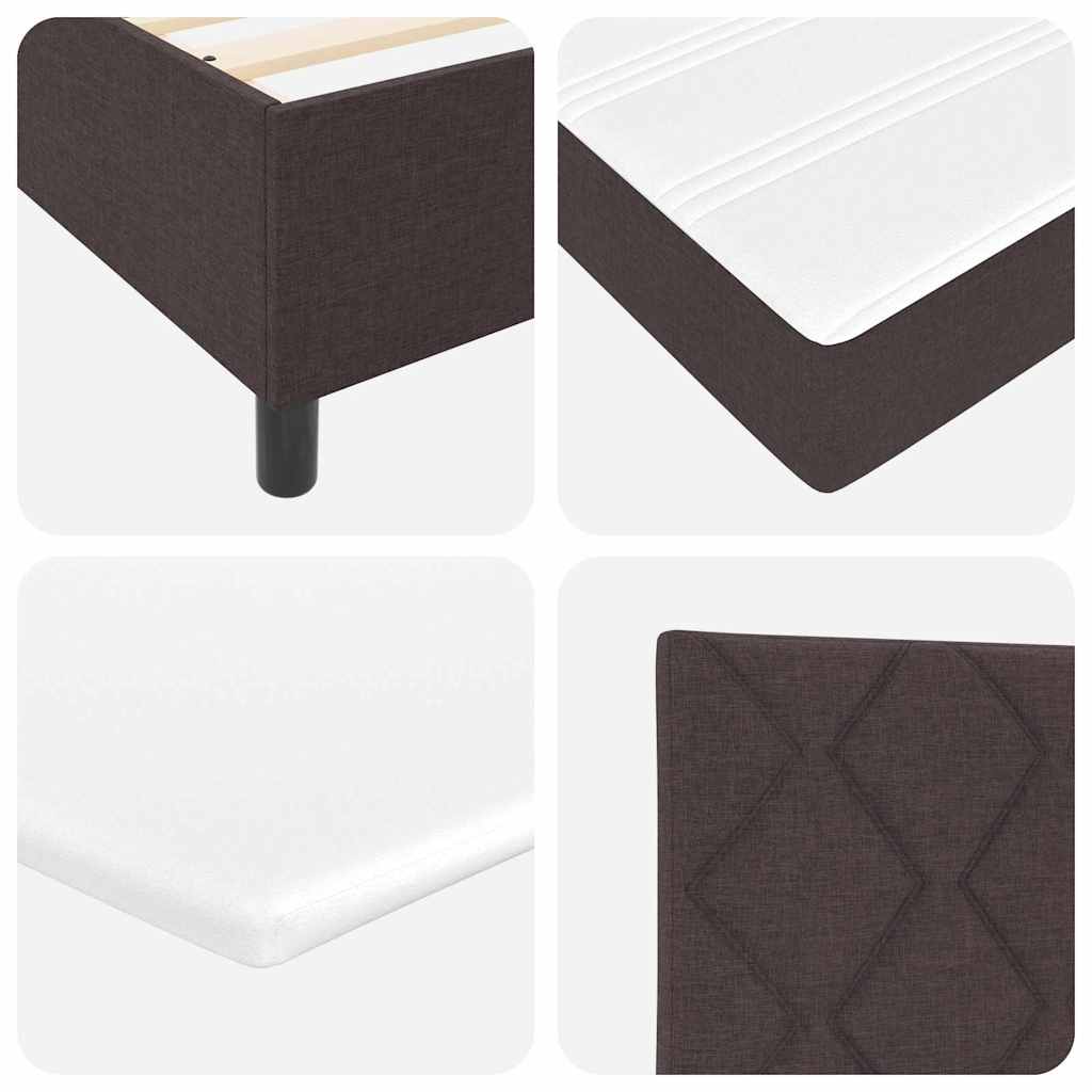 Boxspring bed met matras Donkerbruin 200 x 200 cm Stof is nu te koop bij PeponiXL, paradijselijk wonen!