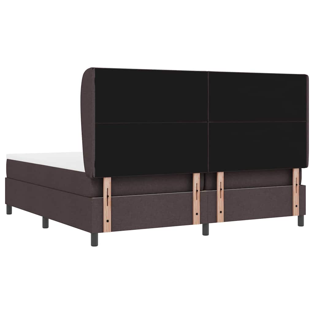 Boxspring bed met matras Donkerbruin 200 x 200 cm Stof is nu te koop bij PeponiXL, paradijselijk wonen!