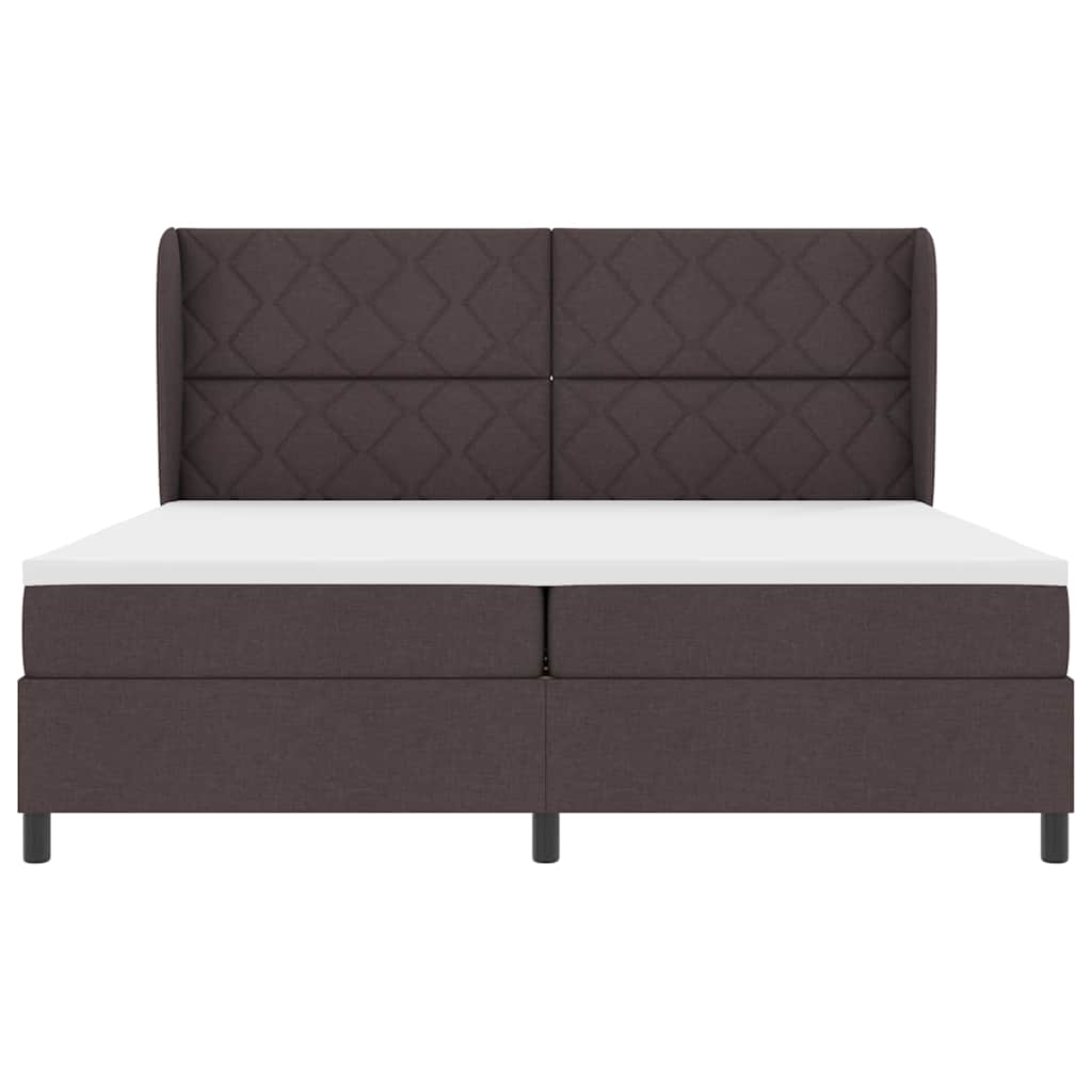 Boxspring bed met matras Donkerbruin 200 x 200 cm Stof is nu te koop bij PeponiXL, paradijselijk wonen!