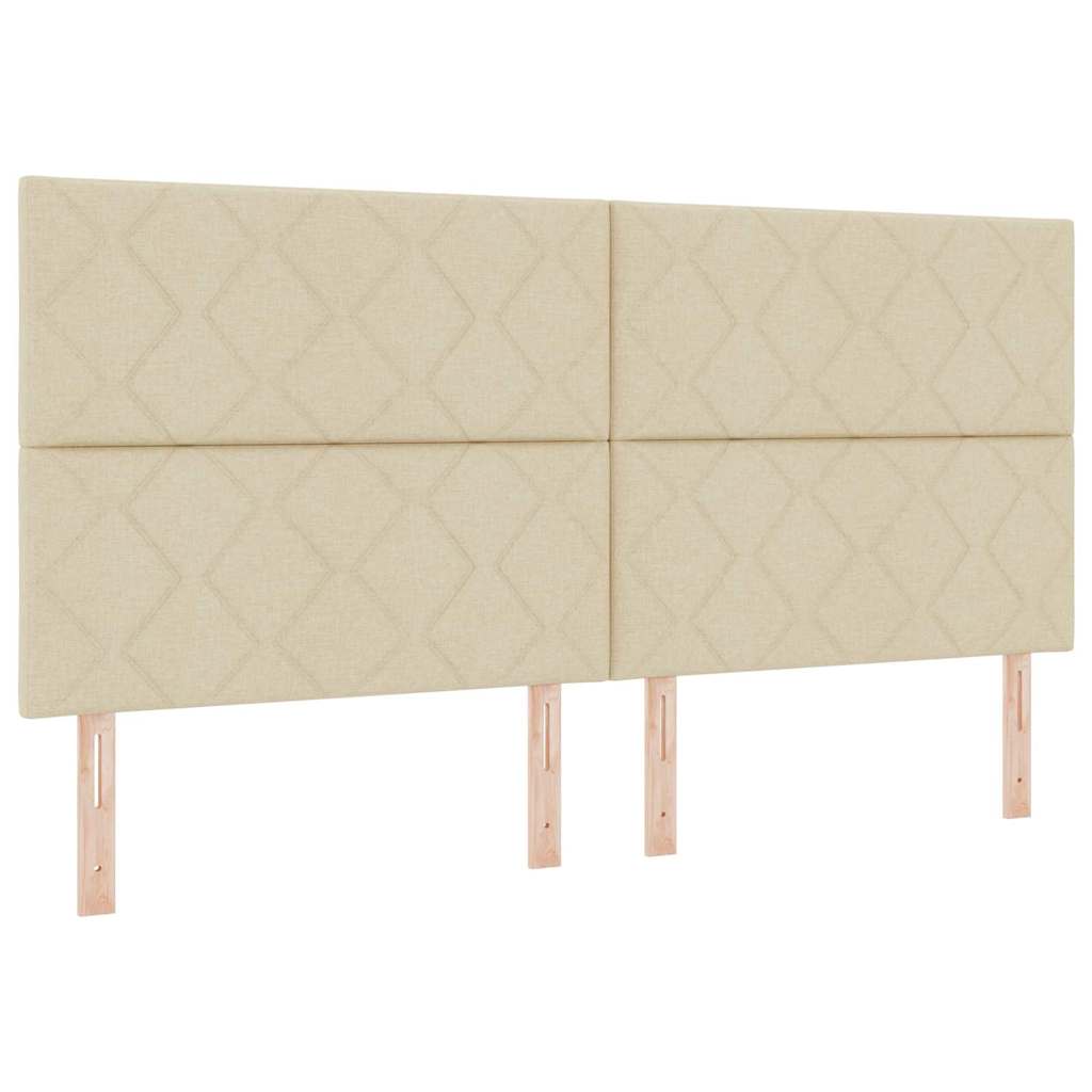 Boxspring bed met matras met hoofdeinde Crème 200 x 200 cm Stof is nu te koop bij PeponiXL, paradijselijk wonen!