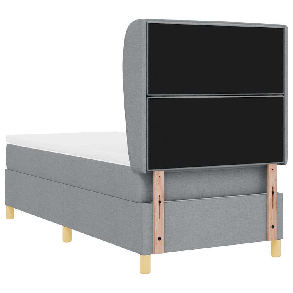 Boxspringbed met matras Lichtgrijs 200 x 80 cm Stof is nu te koop bij PeponiXL, paradijselijk wonen!