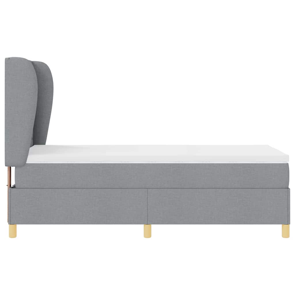 Boxspringbed met matras Lichtgrijs 200 x 80 cm Stof is nu te koop bij PeponiXL, paradijselijk wonen!