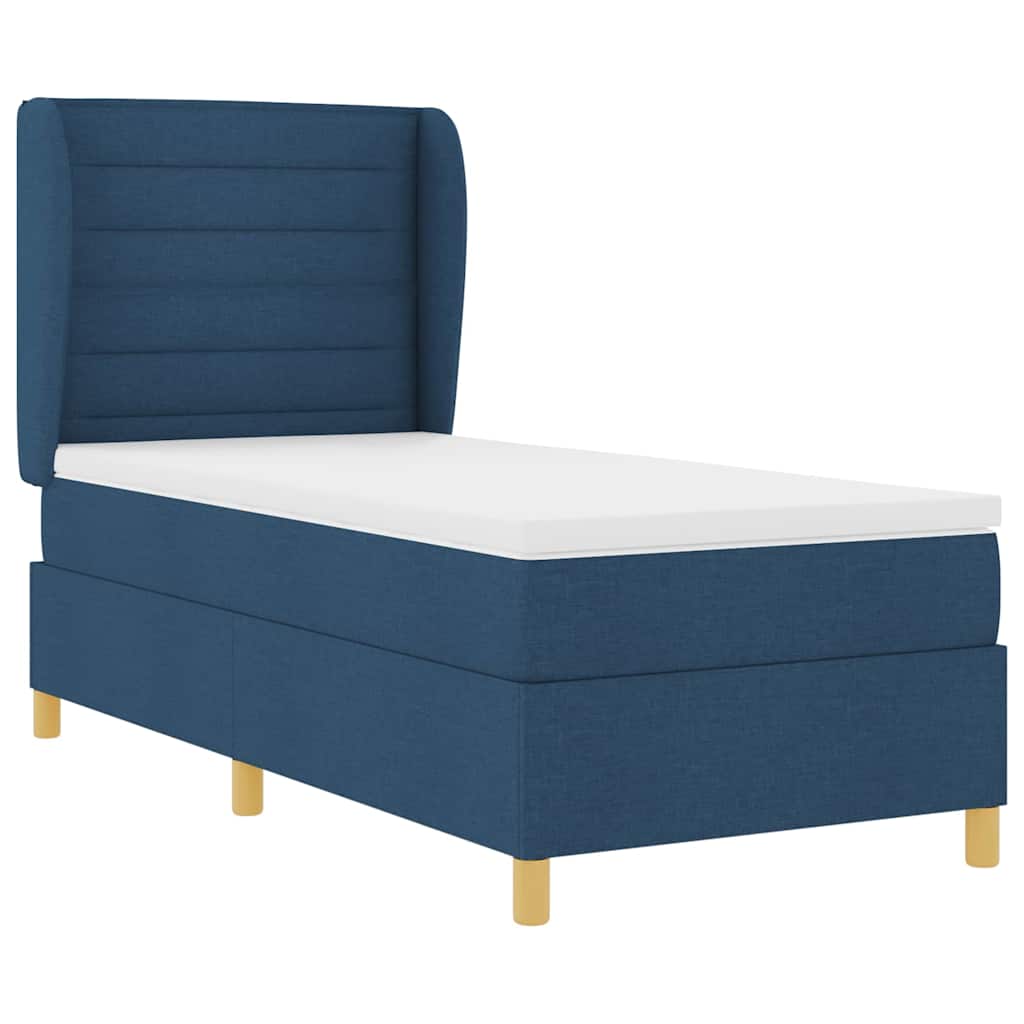 Boxspringbed met matras met hoofdeinde Blauw 200 x 80 cm Stof is nu te koop bij PeponiXL, paradijselijk wonen!
