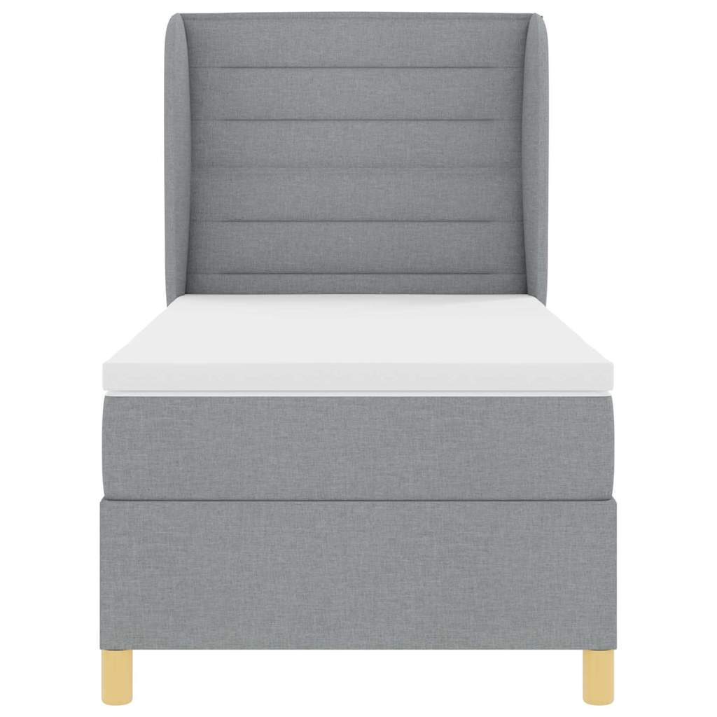 Boxspringbed met matras Lichtgrijs 190 x 90 cm Stof is nu te koop bij PeponiXL, paradijselijk wonen!